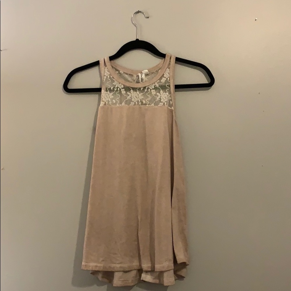 pink lace tank top